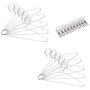 qinglele Hangers Stainless Steel, Strong Metal Wire Hangers,Unique Windproof Design Automatic Locking,10 Pcs 15.7 Inch,+10 Clips