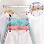 GQQG Pants Hangers with Clips Space Saving Multi Layer Trousers Skirt Hangers Magic Hanger Metal Heavy Duty Closet Clothes Hangers (Color : Pink, Size : 5pack)