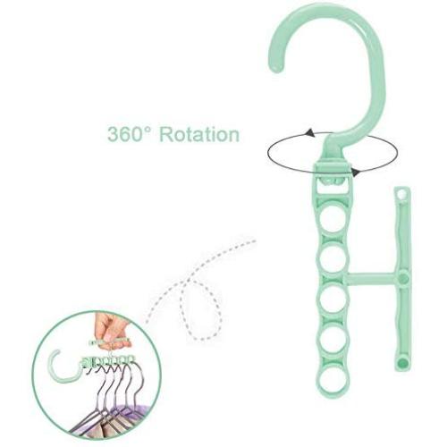 10PC Random Color Hangers for Clothes Windproof Hanger Fixed Holder Buckle Household Anti-Slip Clothes Hanger Plastic 5 Circle Hanger Decoration