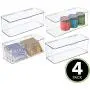 mDesign Stackable Plastic Kitchen Pantry Cabinet/Refrigerator Food Storage Container Bin Boxes with Lid - Organizer for Packets, Snacks, Produce, Pasta - BPA Free - Holds 4.7 Quarts, 4 Pack - Clear mDesign Stackable Plastic Kitchen Pantry Cabinet/Refrigerator Food Storage Container Bin Boxes with Lid - Organizer for Packets, Snacks, Produce, Pasta - BPA Free - Holds 4.7 Quarts, 4 Pack - Clear