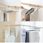 5pcs Random Color Fashion 5 in 1 Pant Rack Shelves Stainless Steel Clothes Hangers Multi-Functional Wardrobe Magic Hanger