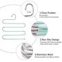 Myfolrena Pants Hangers, Updated S Shaped Hanger Non Slip Clothes Hanger Space Saving for Jeans Trousers Slacks Leggings (Teal-6 Pack)