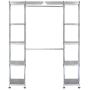 Seville Classics Expandable Double-Rod Clothes Rack Closet Organizer System, 58" to 83" W x 14" D x 72", Plated Steel