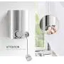 Jolitac Adjustable Retractable Clothesline Whole Stainless Steel, 13.8 Feet Rope Pull Head Wall Mount Hotel Style Arc Clothes Dryer Line Polished Finish (Whole Stainless Steel) …