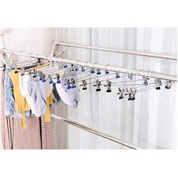 10pcs Stainless Steel Clip Stand Hanger Pants Skirt Kid Clothes Adjustable Pinch Grip Cabide Hangers for Clothes Random Color