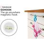 FusionBrands GoHook, Black - Versatile Magnetic Hooks Hold Essential Go-To Items in the Kitchen, Bathrooms, Closets, and On the Go-Flexible S Hook Design is Portable, Easy to Use, and Holds Up to 3lbs