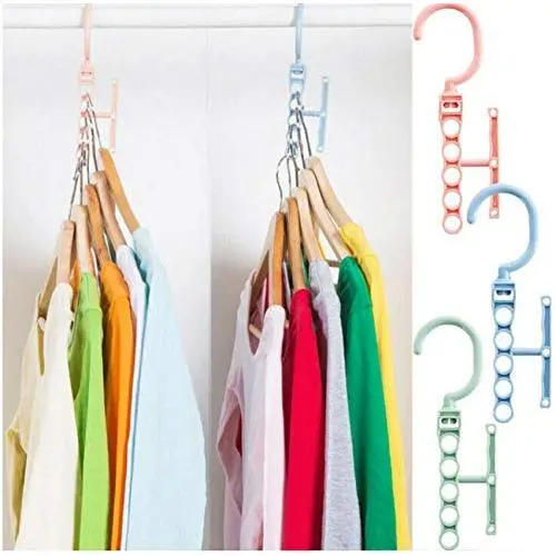 10pcs Random Color Five Hole Magic Hanger Creative Rotating Fivehole Magic Clothes Hanger Handle Sorting Drying Organ 360° Space Saver Hangers 10pcs Random Color Five Hole Magic Hanger Creative Rotating Fivehole Magic Clothes Hanger Handle Sorting Drying Organ 360° Space Saver Hangers