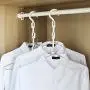FitHom Multi-Layer Hanger Hook, Household Plastic Fish Bone Storage Rack, Space Saver Closet Hangers for Clothes Towel Scarf (2Pcs)