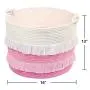 Large Rope Basket ? 16x13 Pink Decorative Woven Basket for Toys, Blankets, or Laundry, Cute Tassel Decor for Baby & Girl - Home Storage Container Large Rope Basket ? 16x13 Pink Decorative Woven Basket for Toys, Blankets, or Laundry, Cute Tassel Decor for Baby & Girl - Home Storage Container