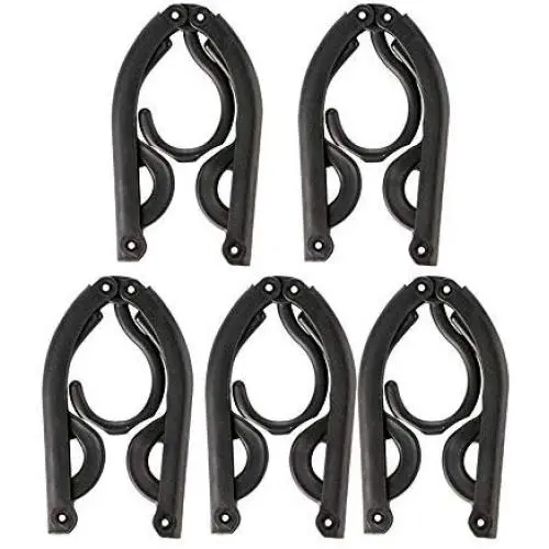 CandyGrid 10 Packs Travel Hangers Heavy Duty(32 Gram), Portable Foldable Clothes Hangers, Travel Accessories, Foldable Clothes Drying Rack for Travel (Black)
