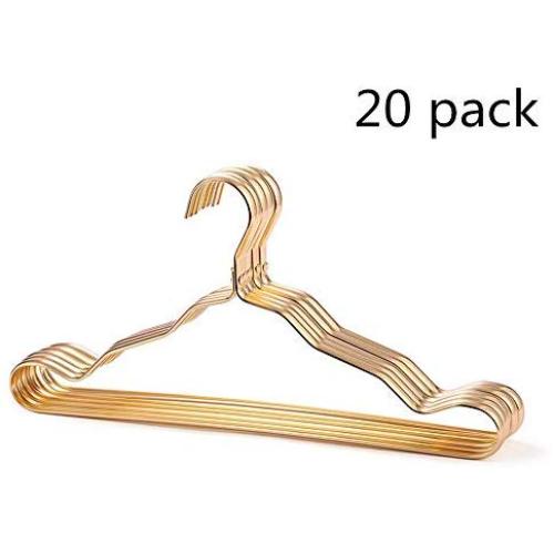 LIUFENGLONG Clothes Hangers Set, Hangers Aluminum Alloy for Clothing Pants Skirt Hangers Suit Clothes Hangers Everyday Standard Use Clothing Hangers 20 Pack for Home Closet Clothing Organiser