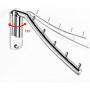 Folding Wall Mounted Clothes Hanger Rack Clothes Hook Stainless Steel with Swing Arm Holder Clothing Hanging System Closet Storage Organizer Heavy Duty Drying Rack with 5 Hooks Polished Finish