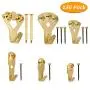 Fixget 130 Pcs Picture Hangers, Picture Hooks Heavy Duty Picture Frame Hangers (Gold)