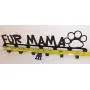 Dog Leash Wall Hanger Fur Mama Satin Black Texture color Handmade in USA