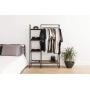 IRIS USA, Inc. PI-B3 IRIS Metal Garment Rack with Wood Shelves, Black/Dark Brown