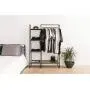 IRIS USA, Inc. PI-B3 IRIS Metal Garment Rack with Wood Shelves, Black/Dark Brown