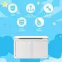 Costzon Toy Storage Chest Organizer, Wooden Toy Boxes with 2 Safety Hinge & Lid for Kids (White)