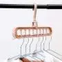 TOPBATHY 3pcs Magic Clothes Hanger Organizer,Rotate Anti-Skid Folding Hanger with Multifunction Space Saving and Cascading Features with 9 Holes,for Drying and Storage