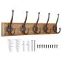 WEBI Coat Rack Wall Mounted,5 Hooks for Hanging Coats,Wood Coat Hanger Wall Mount,Hook Rack,Hook Rail,Coat Hook for Hats,Jacket,Towel,Clothes,Antique Copper