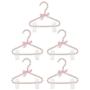 MagiDeal 5Pcs Luxury Clip Hanger Hanging for Kids Clothes Children Space Save Plastic Pearl Baby Pink