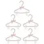MagiDeal 5Pcs Luxury Clip Hanger Hanging for Kids Clothes Children Space Save Plastic Pearl Baby Pink