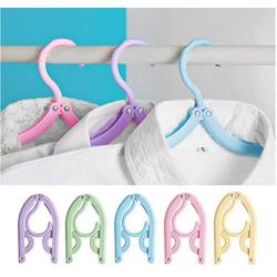 Newly Portable Travel Clothes Hanger Folding Hangers Space Saving Travel Laundry Supplies 10pcs Random Color