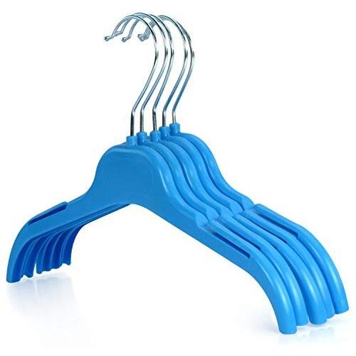 HANGERWORLD 20 Blue 11.8inch Plastic Kids Coat Clothes Garment Baby Toddler Top Hangers with Metal Hook