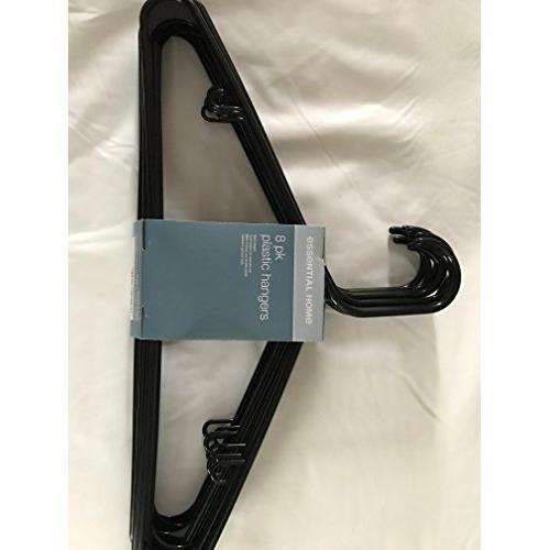 8 pack black plastic hangers