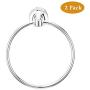 SLTY Towel Ring,Stainless Steel Kitchen Bathroom Towel Hanger,Modern Hotel Round Style Wall Mount Accessories(2 Pack,Polished Chrome)