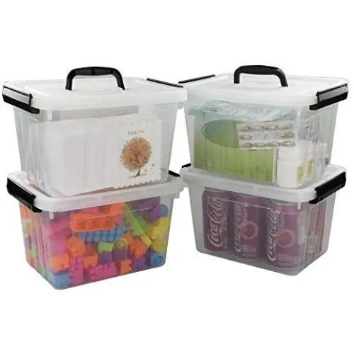Kekow 6 L Clear Storage Latch Box, 4-Pack Kekow 6 L Clear Storage Latch Box, 4-Pack
