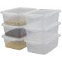 Jekiyo Small Clear Storage Boxes with Lid, Plastic Bin for Office Supplies, 9.3&quotx6.6&quotx3.5" (6 Packs)