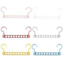 Plastic Nine-Hole Magic Clothes Hanger Drying Racks Multi-Purpose Hanger Home Storage Hangers Storage Rack 10pcs Random Color