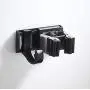 Z metnal Broom Mop Holder with Single Hook, Cleaning Cloth Hanger, Matte Black, Stainless Steel, Wall Mounted Z metnal Broom Mop Holder with Single Hook, Cleaning Cloth Hanger, Matte Black, Stainless Steel, Wall Mounted