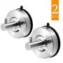 UMIRIO 2 Pack Powerful Suction Cup Hooks Stainless Steel Towel Robe Hooks for Hanging Bathroom Hangers and Hooks Heavy Duty Bathrobe Shower Hook Holder Hotel Kitchen Hook Wall Hangers,Brushed