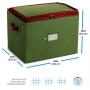 Ornament Storage Boxes with Zippered Closure 4-Inch - Protect & Keeps Safe Up to 36 Holiday Ornaments & Xmas Decorations Accessories, Durable Non-Woven Ornament Storage Container & Two Handles (Green)