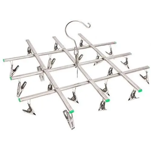 XISAOK Hanging Rack/Collapsible Clothes Pegs Drying Rack/Windproof Laundry Hanger-20 Clothespin