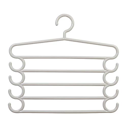 HJYPYJ Magic Hanger,Multi-Layer Multi-Functional Hanger Pants,Plastic Seamless Storage Artifact,Space-Saving Hanger Organizer Not Easy to Fall Off/White / 37.5x33.5cm