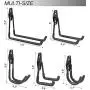 Seway Utility Garage Hooks, U Hook for Garage Storage Hanging Heavy Duty Iron Hook Tools Holder, Wall Mount Garage Hanger with Anti-Slip Coating Black Bicycle Hanger Rack