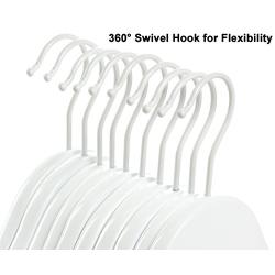 TOPIA HANGER White Wood Bridal Dress Hangers, Premium Wooden Shirt Hangers, 360° White Hook- Smooth Finish- Extra Smoothly Cut Notches, 10 Pack CT06W