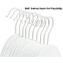 TOPIA HANGER White Wood Bridal Dress Hangers, Premium Wooden Shirt Hangers, 360° White Hook- Smooth Finish- Extra Smoothly Cut Notches, 10 Pack CT06W