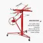 SUNCOO 11 Drywall Lift Rolling Lifter Panel Hoist Jack Lockable Caster Wheels Construction Tool, 150Lbs, Red SUNCOO 11 Drywall Lift Rolling Lifter Panel Hoist Jack Lockable Caster Wheels Construction Tool, 150Lbs, Red