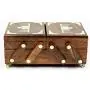Fold-able Brass Inlaid Beautiful Rosewood Handmade Sliding Storage Boxes | Trivial & Jewelry Storage Boxes | Nagina International (Taj Mahal)