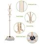 Hylotele Coat Rack Clothes Tree Coatrack Hat Hanger Hallstand Clothes Hat Tree Rack Free Standing Simple Fashion Hat and Coat Stand with 6 Hooks 4 Feet Base for Kitchen Bathroom Bedroom Office