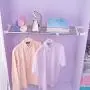 Hershii Tension Shelf Expandable Rod Closet System Heavy Duty Clothes Hanger Adjustable DIY Storage Organizer Shoe Rack