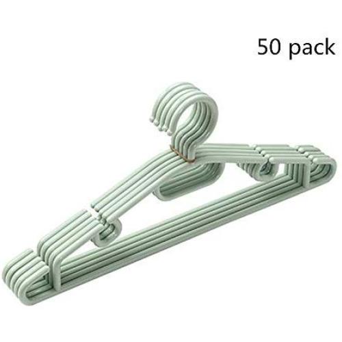 Iddefee Clothes Hanger 50 Pieces Plastic Hangers Clothing Pants Skirt Hangers Suit Clothes Hangers Everyday Standard Use Clothing Hangers for Home Pants Hangers (Color : Green, Size : 40X16.5CM)