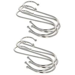 MroMax Stainless Steel S Hooks 4.92'' x 2.17''(L x W), S Shaped Hook Hangers for Kitchen Bathroom Bedroom Storage Room Office Outdoor Multiple Uses, Silver 8pcs