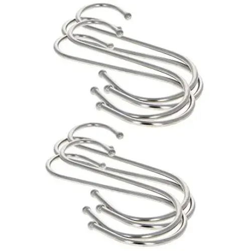 MroMax Stainless Steel S Hooks 4.92'' x 2.17''(L x W), S Shaped Hook Hangers for Kitchen Bathroom Bedroom Storage Room Office Outdoor Multiple Uses, Silver 8pcs