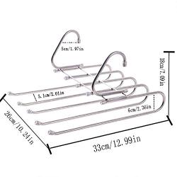 HJYPYJ Magic Hanger,Non-Slip Fold Multifunctional Hanger Pants Rack,Telescopic Rod Space-Saving Organizer Hanger Durable/As Shown / 33x26x18cm
