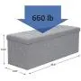 SONGMICS Folding Storage Ottoman Bench Storage Chest Foot Rest Stool with Metal Support, Holds up to 660lb, Light Grey ULSF77G