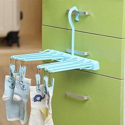 HJYPYJ Magic Hanger,Portable PP Folding Hanger,with Clip Space-Saving Organizer Hangers, Windproof/Random Color / 3 pcs